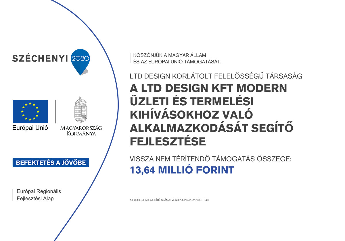 A LTD Design Kft modern üzleti és termelési kihívásokhoz való alkalmazkodását segítő fejlesztése